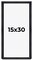 15x30 Shadow Box 1" Depth Black Picture Frame - UV Acrylic, Backing, Hanging Hardware